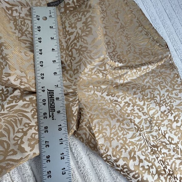 Sigrid Olsen Collection Womens Ivory Gold Jacquard Cropped Pants Formal Wear - Picture 6 of 8